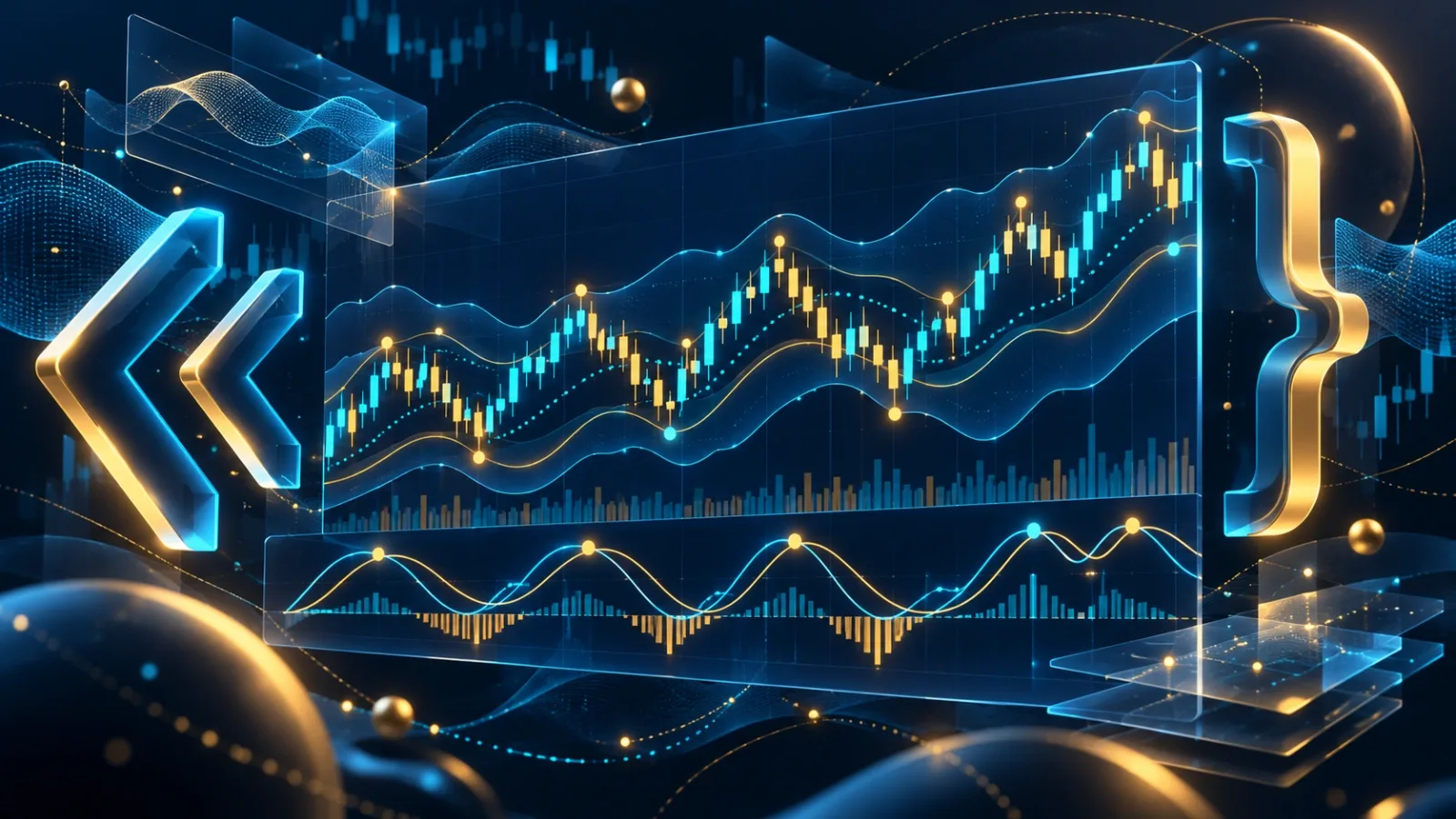 Custom TradingView indicators for DEX trading: indicator overlays on a crypto price chart