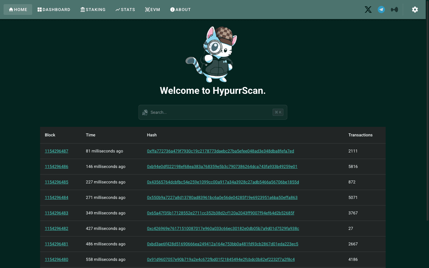 Hyperliquid のオンチェーン取引と清算を表示する Hypurrscan エクスプローラー 2026年9月
